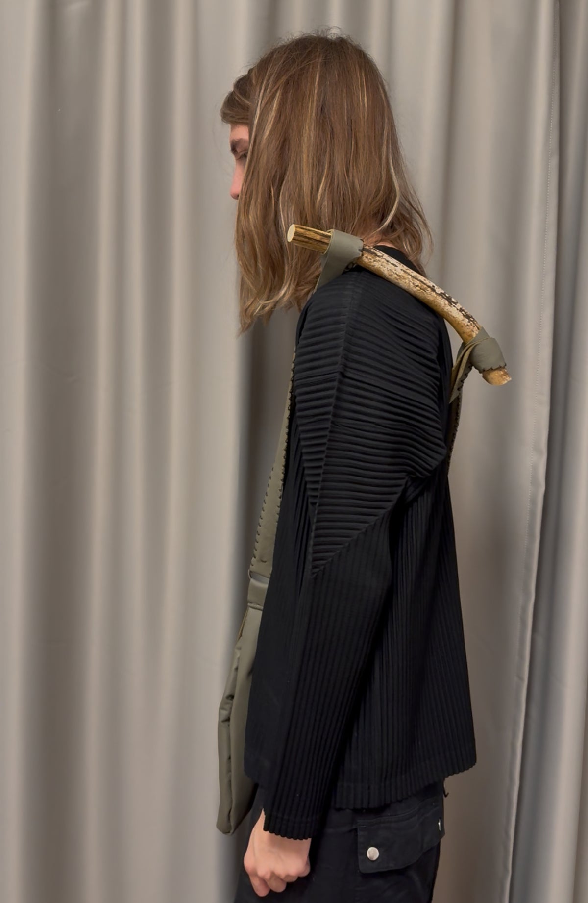 lambskin + antler bag